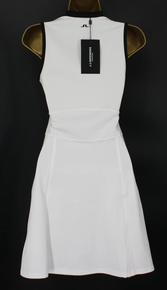 J.LINDEBERG DAMEN EBENHOLZ KLEID GOLF ÄRMELLOS GRÖSSE XS WEISS UVP £120 IB - Bild 3 von 4