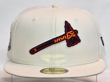 New Era MLB Atlanta Braves Off White Hat (Size 7 1/8) 2021 World Series READ