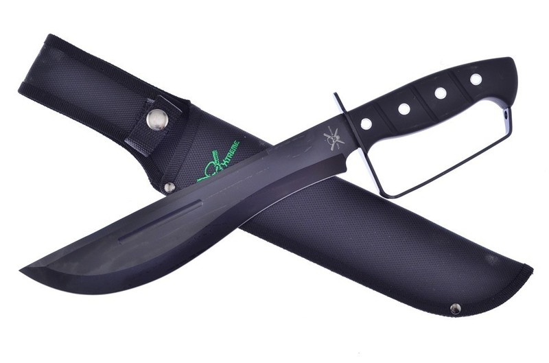 Tac Xtreme 15" Combat Fixed Blade Knife, Black Synthetic Handle w/Sheath