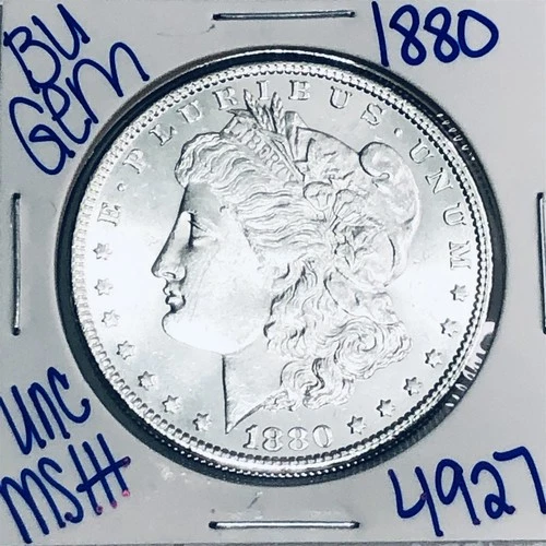 1880 BU UNCIRCULATED MORGAN SILVER DOLLAR AUTHENTIC U.S. MINT FREE SHIPPING 4927