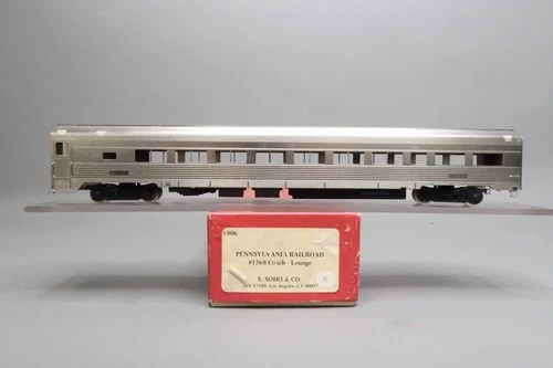 HO BRASS SOHO 1806 PRR PENNSYLVANIA COACH LOUNGE 1568 FACTORY PLATED KUMATA