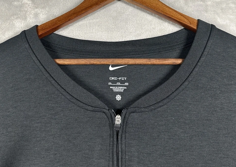 Nike Long Sleeve Dri-Fit 1/2 Zip Top Men’s Sz 4XL Dark Gray Charcoal DV6751-012 - Image 4 of 4