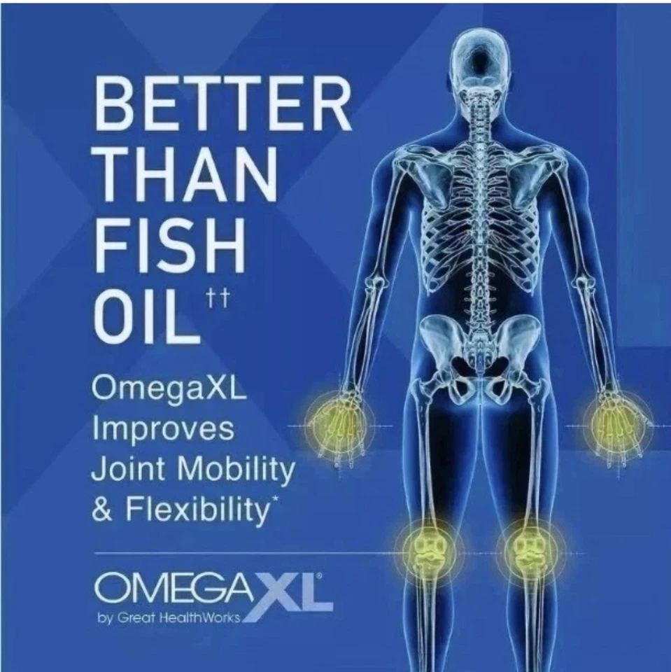 Omega XL Great Health Works suporte articular e muscular - 60 géis macios selados novo - Imagem 4 de 4