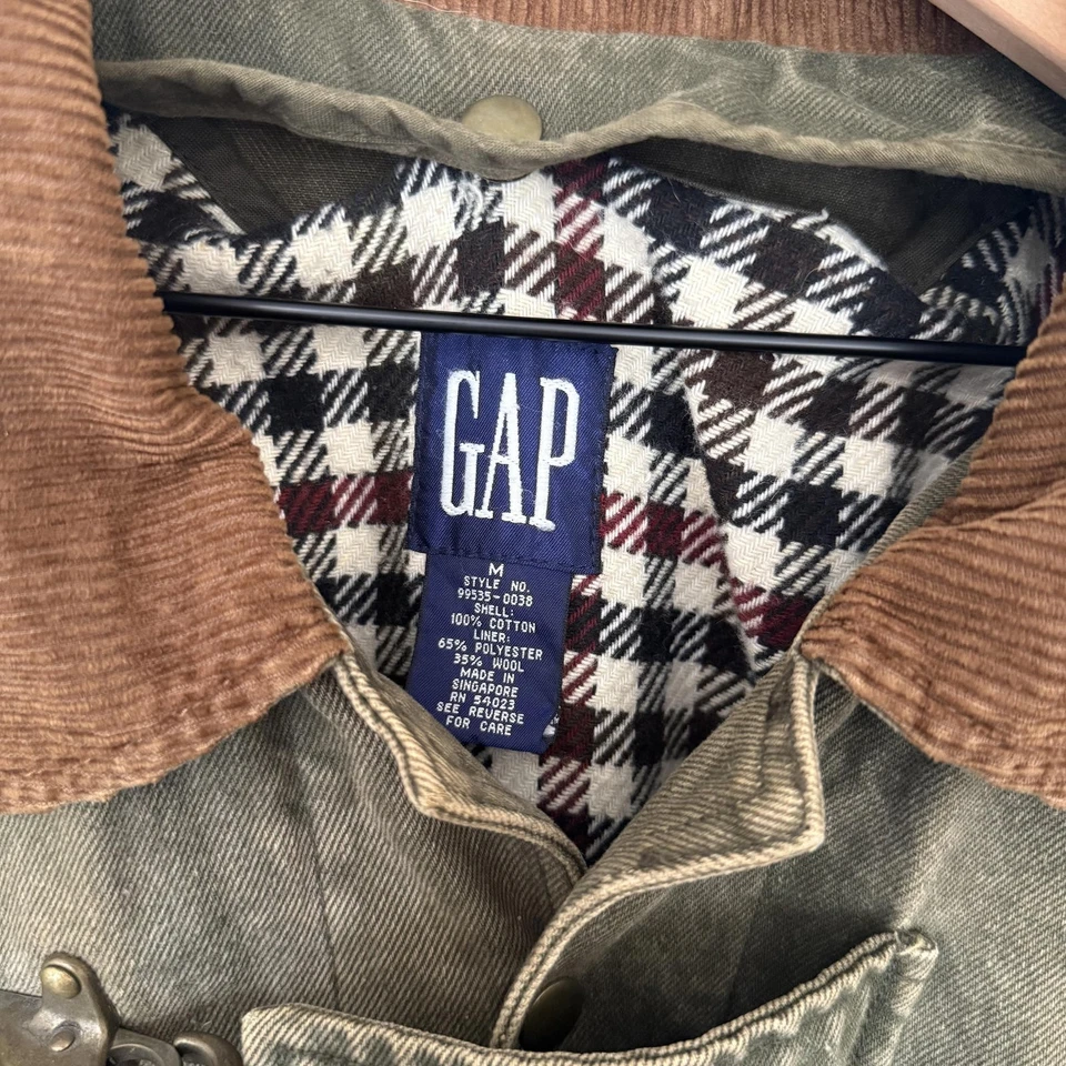 GAP Jacket Men's M Green VTG Fireman Wool Lobster Clasp Rare - Image 3 of 4