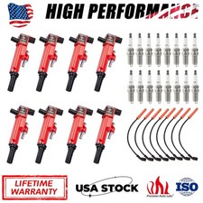 8PCS UF601 Ignition Coils w/Spark Plugs & Wires For RAM 1500 4.7L V8 2011-2013