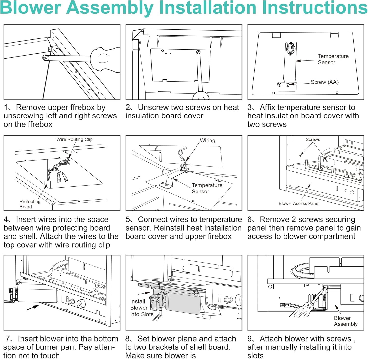 FIB100 Blower Fan Kit For Procom, Duluth Forge Vent-free Gas Fireplace,Dual Fuel