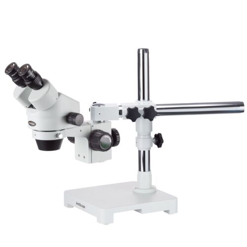 AmScope SM-3BX 3.5X-45X Stereo Zoom Microscope with Single Arm Boom Stand - Afbeelding 1 van 8