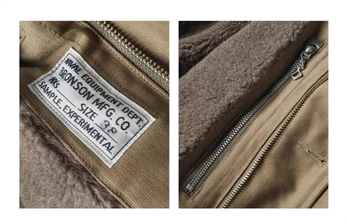 Bronson Heavy-Duty N-1 Deck Jacket Plain Version Jungle Cloth Wool Lined Coat - Picture 11 of 36
