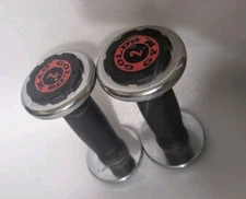 Set of 2 lb Gold's Gym Dumbells Weights Red Black Chrome Metal Pro Grip Light 