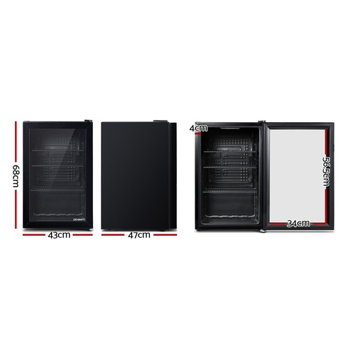 Glass Door Mini Bar Fridge Drinks Beer Refrigerator Front Small Display Black - Picture 19 of 23