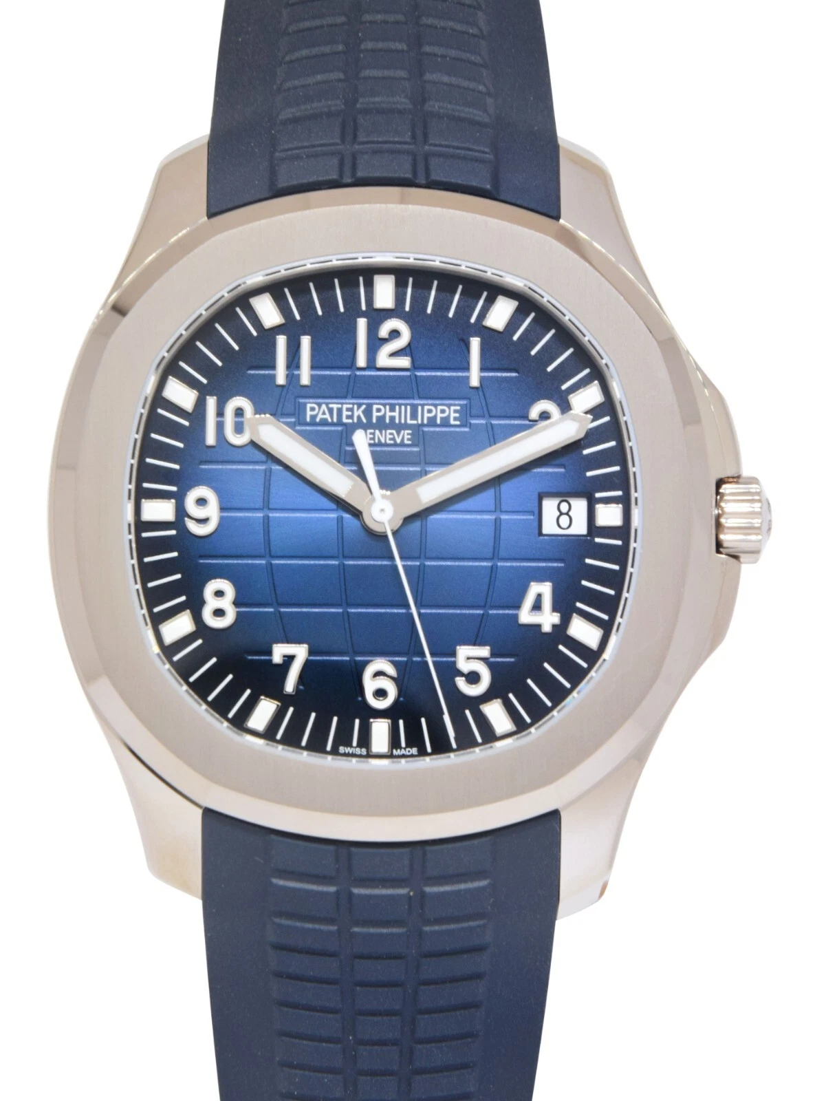 Patek Philippe — NEW Patek Aquanaut Blue 20th Anniversary 18k White Gold Watch Box/Papers 5168G