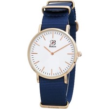 Blekon Women's 40mm Ultra-Thin Multicolor Nylon Strap Watch, Minimalist Design