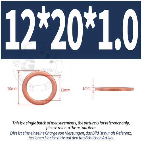 Kupferdichtung M3 M4 M5 M6 M8 M10 - M60 Dichtung, Kupferdichtring, DIN 7603 A - Picture 75 of 132