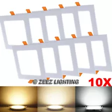 10 Pack 9W 5-Inch Square Cool White LED Recessed Ceiling Panel Light Pot Fixture