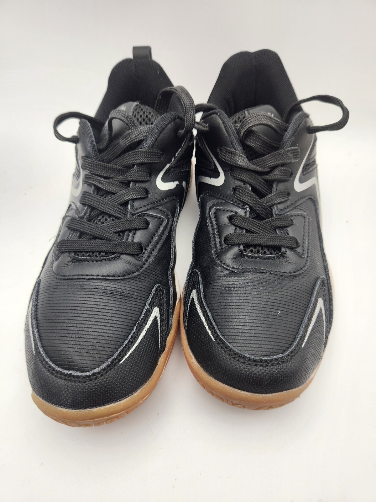 BCG Womens size 6.5 VOLLEYBALL athletic shoes. Leather Upper Black and White.
