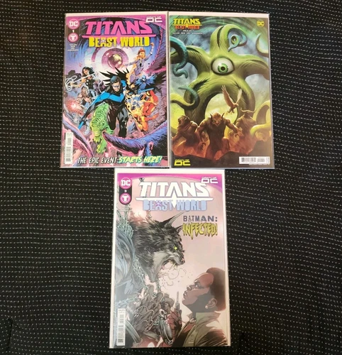 Teen titans Beast World Comic Book Lot of 3! 2023.