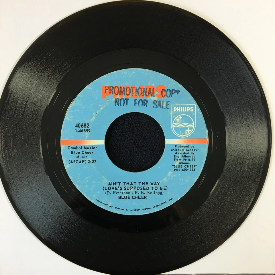 BLUE CHEER 'FOOL' 7'' SINGLE PHILIPS RECORDS 40682 1970 US PROMOTION COPY - Image 4 of 4