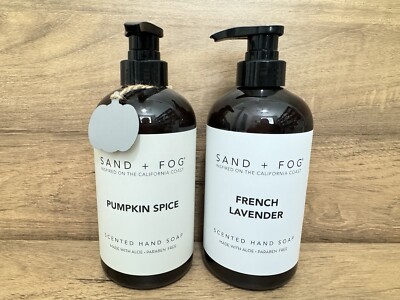 Lot of 2 Sand + Fog Scented Hand Soaps - Pumpkin Spice & French Lavender
