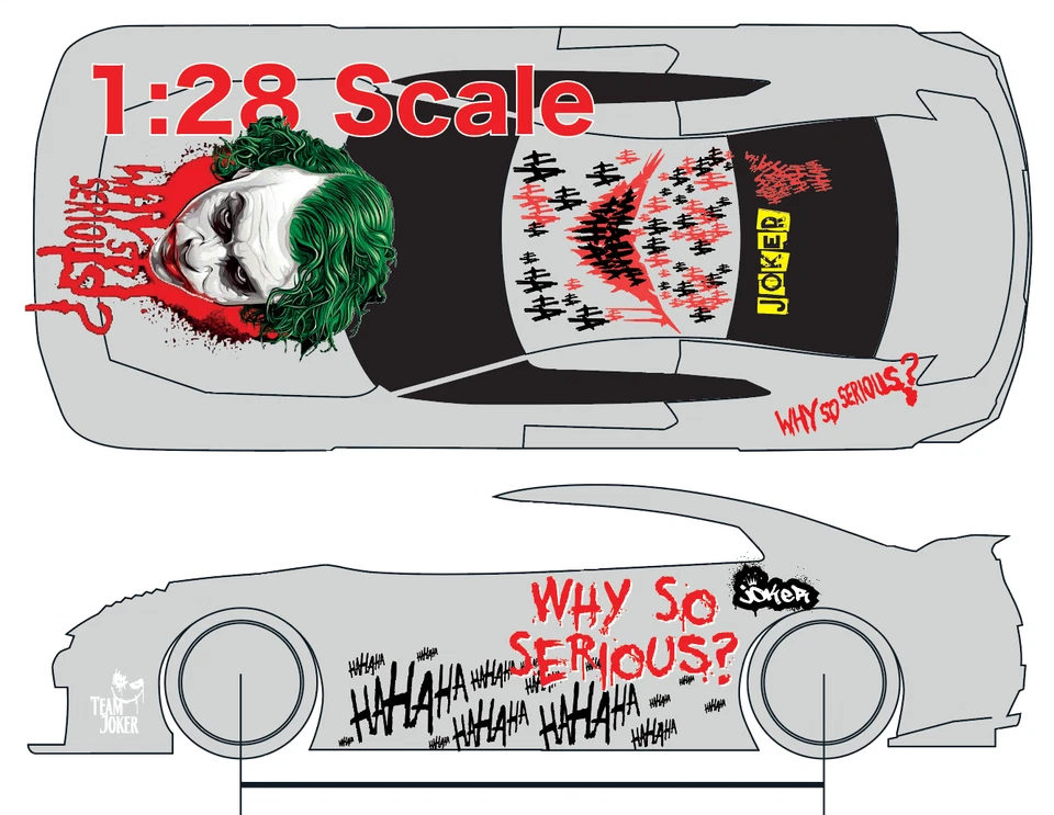 Joker Water Slide Decal White Toner 1/24 - 1/28 RC Model Dicast Hot!!! #360 - Image 3 of 4