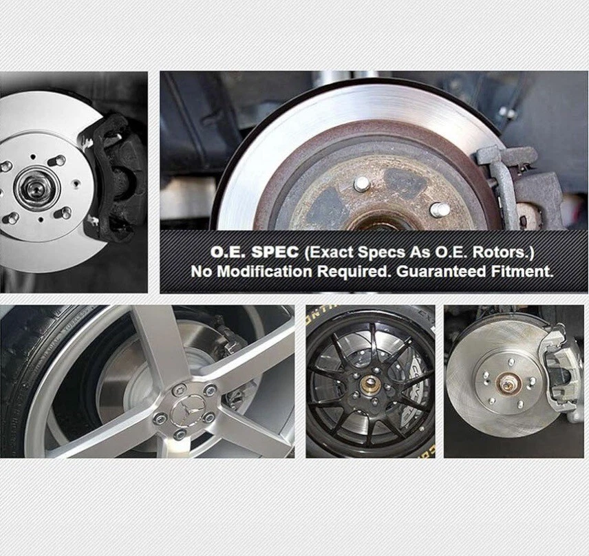 Rotores de freno de disco perforados delanteros y traseros + pastillas de freno para Scion tC 2005-2010 Foto 2 de 4