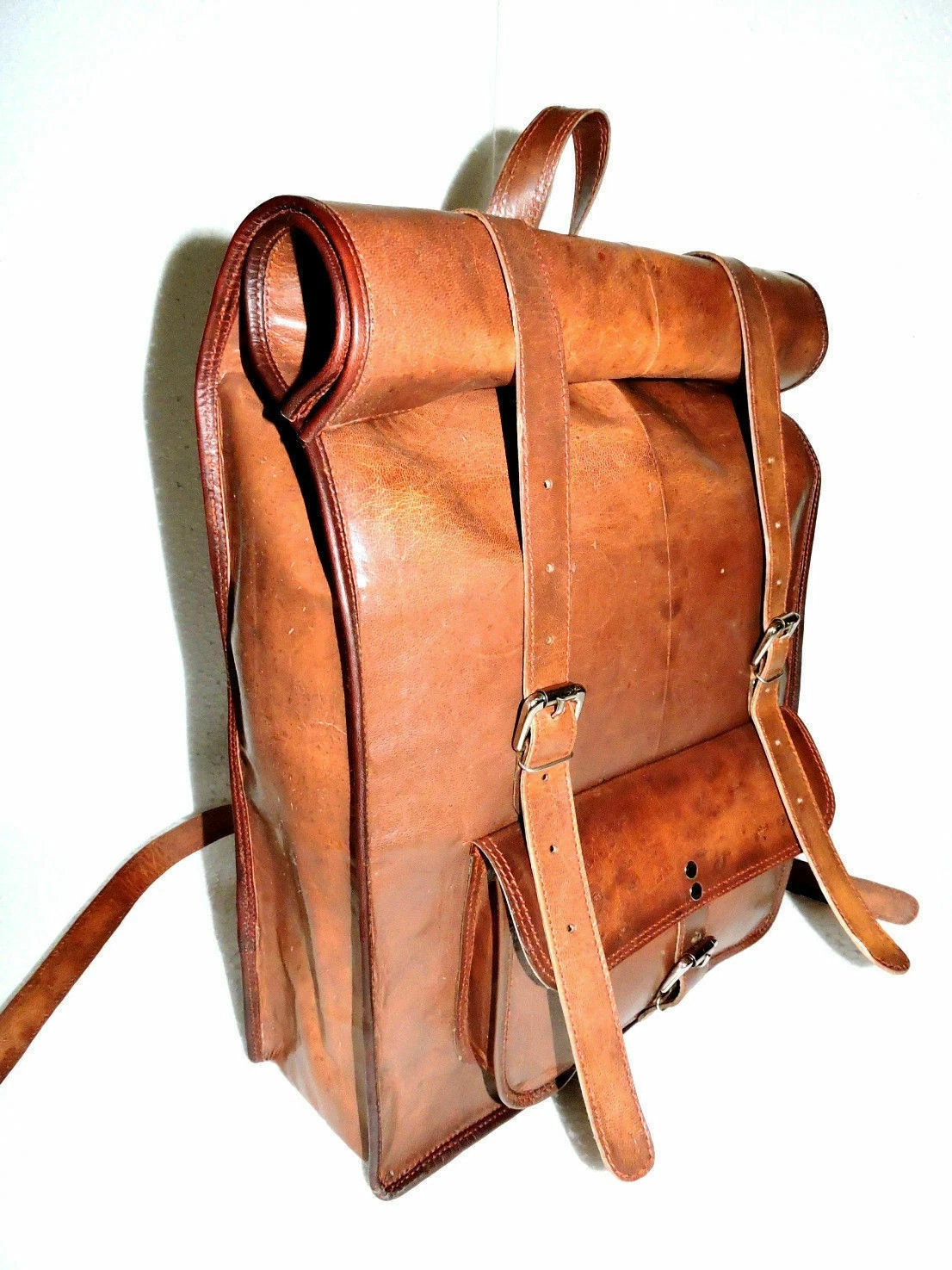 Leather Backpack Men Laptop Computer Rucksack Bags Vintage Travel Backpack Bag