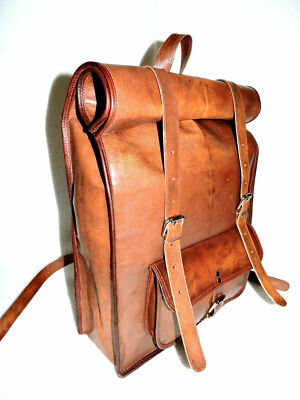 Leather Backpack Men Laptop Computer Rucksack Bags Vintage Travel Backpack Bag