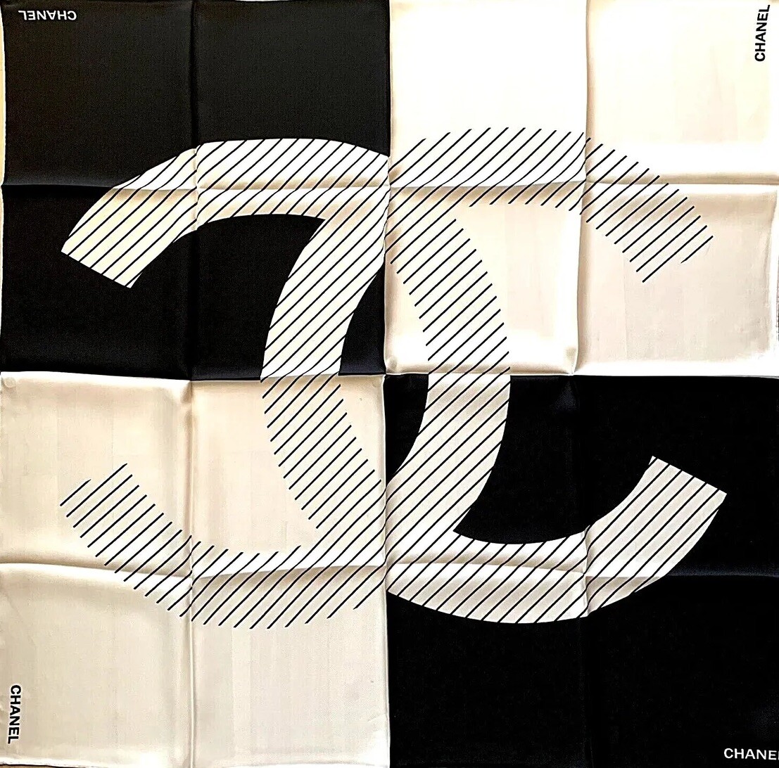 CHANEL CCロゴ チェーンデザイン スカーフ チェーンCCロゴがポイント♪【CHANEL】25SS スカーフ 2色展開