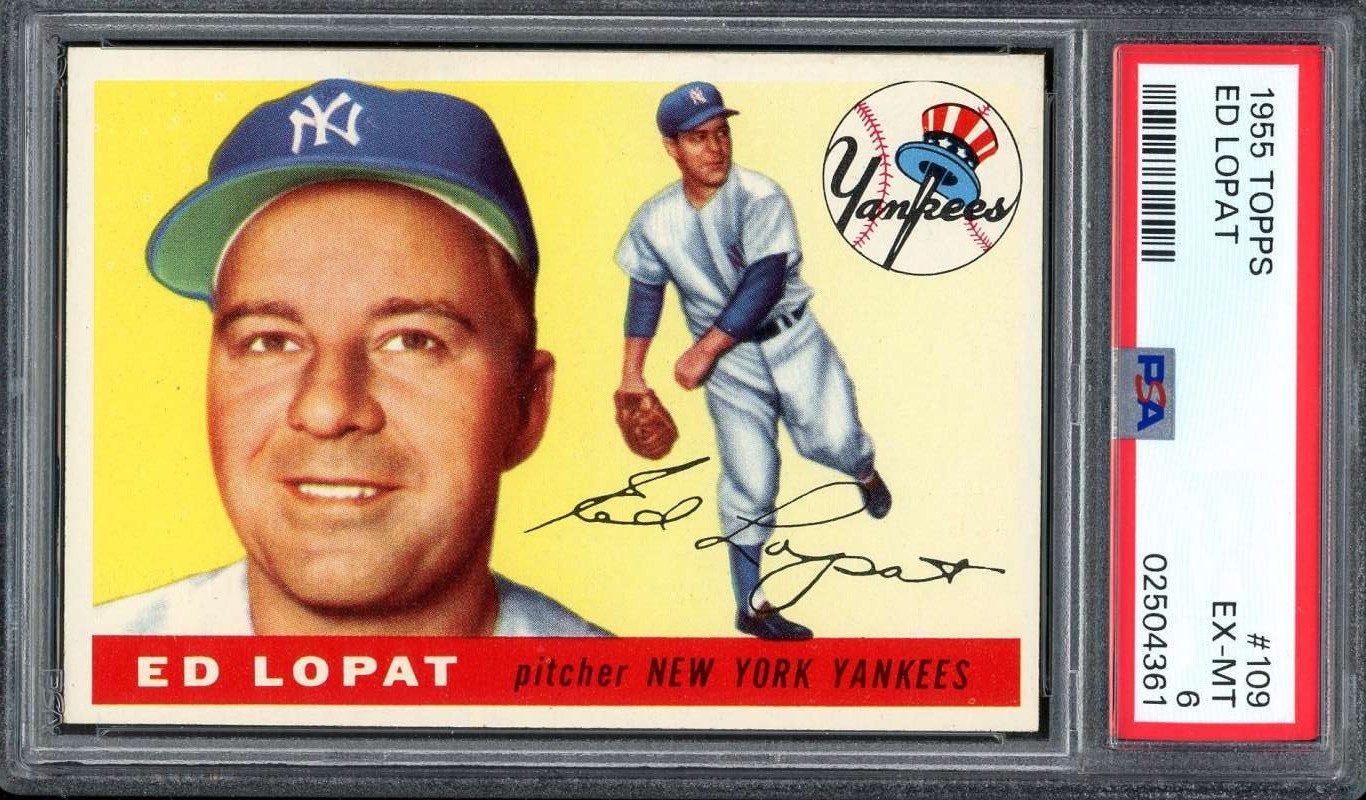 1955 Topps 109 Ed Lopat PSA 6 02504361