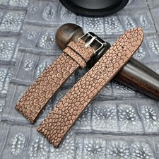 21mm/18mm Brushed Ostrich Leg Leather Watch Band Exotic Leather Minimalist Style