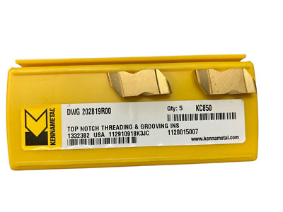(5 Pcs) KENNAMETAL DWG 202819R00 Grade: KC850 Carbide Inserts