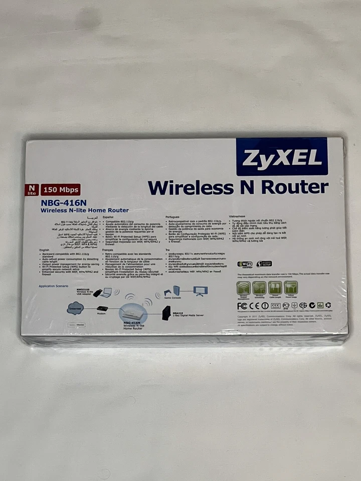 ZyXEL NBG-416N 150 Mbps 4-Port 10/100 Wireless N Router - New / Sealed - Image 2 of 4
