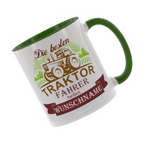 "Kaffeetasse M. Wunschname \" Die Besten Traktorfahrer HeißEn ( Wunschname ) \""