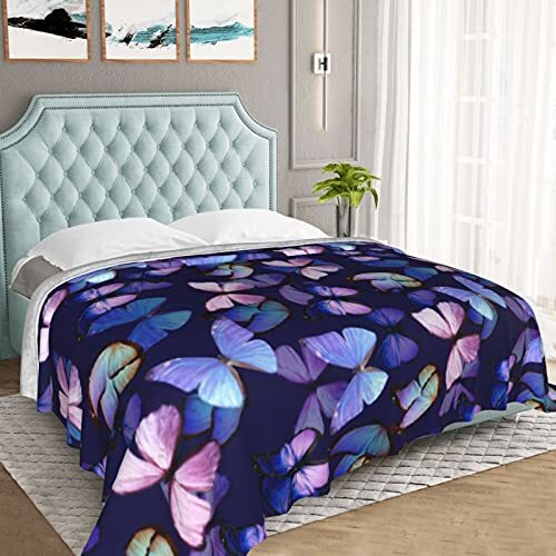Butterfly Throw Blanket Cozy Flannel Fleece Blanket Air 50"x40" Butterfly 2 - Picture 5 of 7