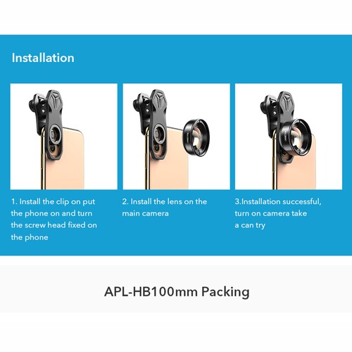 Apexel 4K 100 mm Macro Teléfono Lente Bolsillo Lente Macro Lente Con Clip-on para iPhone Android - Imagen 12 de 13