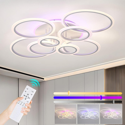 Dimmbare moderne Deckenleuchten, 80W LED Deckenleuchte Acryl, Schlafzimmer Deckenleuchte