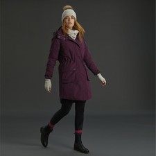 Ladies Winter Softshell Jacket Long Hooded Waterproof Womens Horse Riding Coat