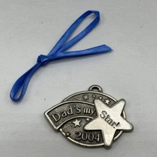 Longaberger Basket Tie-On 2004 Fathers Day "Dad's My Star 2" Pewter Ornament New