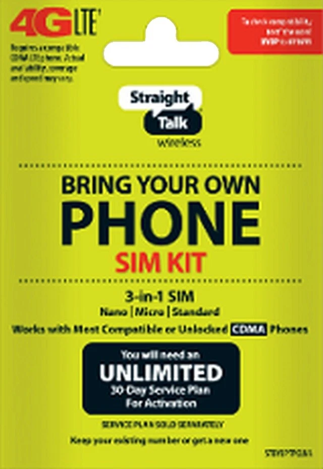 Straight Talk Teléfono celular prepago 3G tarjetas SIM