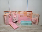 Vintage Barbie Bed Bath Playset House Fold Up Pink Blue Kids Pretend 90-00