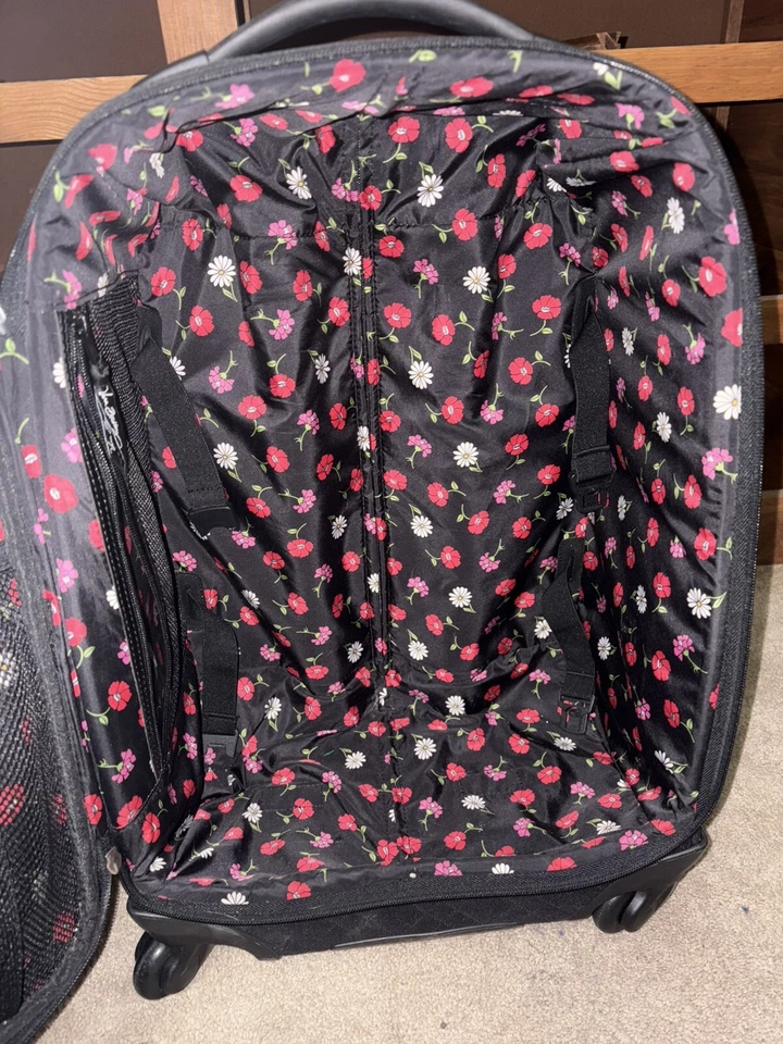 Vera Bradley *Classic BLACK *22" Spinner Suitcase Luggage *FLORAL Pattern* - Image 4 of 4