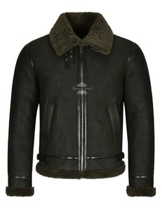 olive shearling jacket