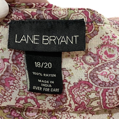Lane Bryant Blouse Top Women’s Size 18/20 Pink Paisley Sheer Lightweight - Picture 7 of 9