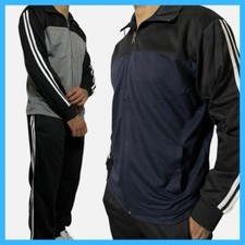 Tuta sportiva uomo completa da ginnastica M L XL XXL XXXL cotone zip passeggio