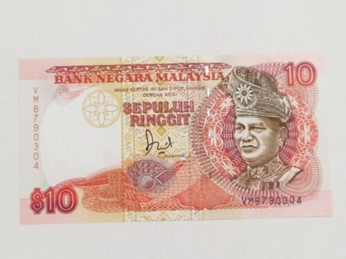 VM 8790304 FIRST PREFIX RM10 Jaffar Hussein UNC BA Banknote Malaysia - Picture 1 of 2