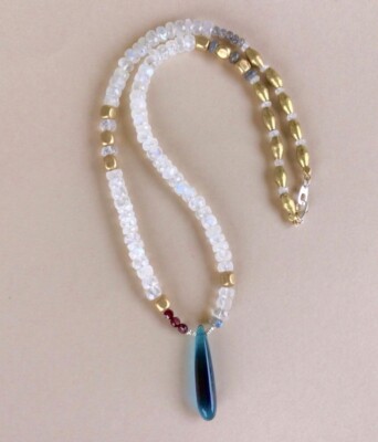 $1800 Natural Moonstone Artisan Sundance Charm Necklace new