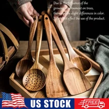 Wood Utensil Set, Wooden Utensils for Cooking, Kitchen Utensils Set, 5pcs