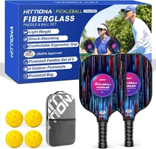 Pickleball Paddles - Fiberglass Pickleball Paddles Set of 2, USAPA Approved Pick