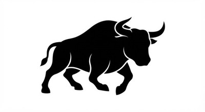 Black Bull Silhouette Self-Adhesive Vinyl Decal Sticker Car Window Wall 6 inch 