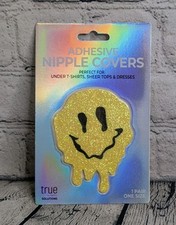 Yellow Smiley Face Self Adhesive Pasties Breast Stickers Nipple Cover Bra Pad