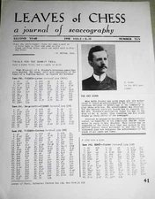 Leaves of Chess, Number 10, 1958. 7 year old Bobby Fischer mother's moves; etc.